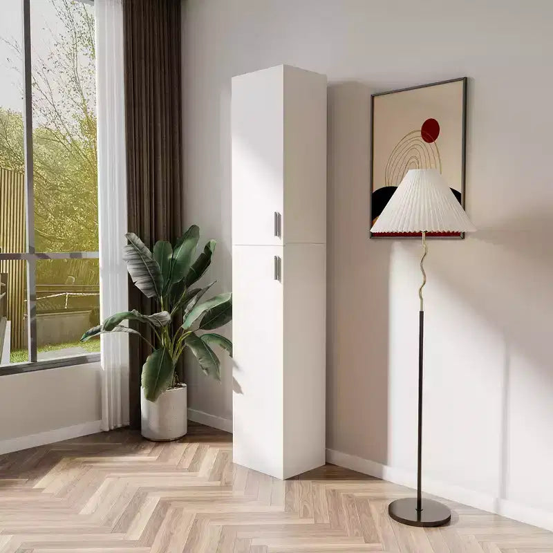 CLIHOME Gabinetes de almacenamiento decorativos independientes de 2 puertas con estantes ajustables