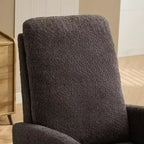 Okak Silla mecedora decorativa, silla de sala de estar con respaldo alto, sillón planeador con bolsillo lateral y reposapiés retráctil para dormitorio o guardería
