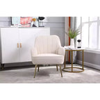 Sillón moderno de terciopelo Okak, silla de sala de estar con tapicería, sillón elegante de mediados de siglo con patas de madera dorada para sala de lectura o dormitorio