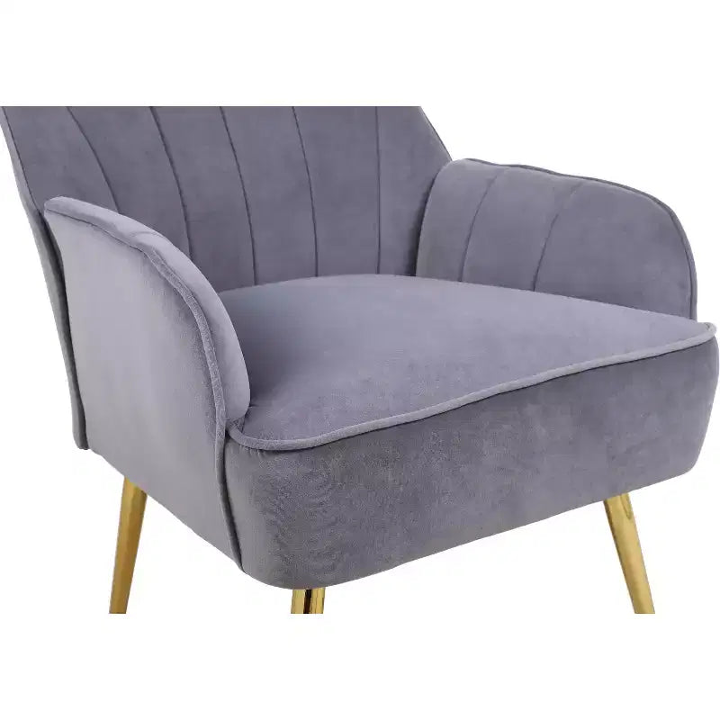 Sillón moderno de terciopelo Okak, silla de sala de estar con tapicería, sillón elegante de mediados de siglo con patas de madera dorada para sala de lectura o dormitorio