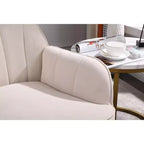 Sillón moderno de terciopelo Okak, silla de sala de estar con tapicería, sillón elegante de mediados de siglo con patas de madera dorada para sala de lectura o dormitorio