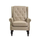 Sillones de Acento Okak para Dormitorio, Sillón Moderno con Estructura de Madera, Sillón Tapizado con Patas de Madera Resistentes para Sala de Estar