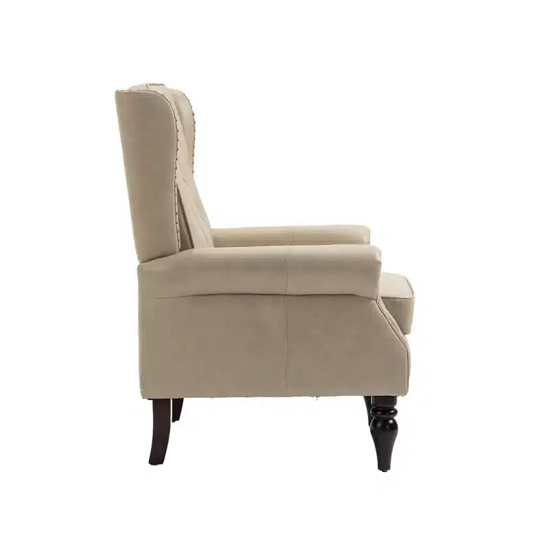Sillones de Acento Okak para Dormitorio, Sillón Moderno con Estructura de Madera, Sillón Tapizado con Patas de Madera Resistentes para Sala de Estar