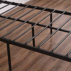 Karl Home Base de cama de hierro moderna tamaño twin con diseño de tubería de agua y diseño de cruz