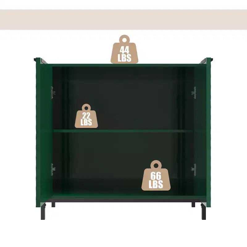 CLIHOME Gabinete de almacenamiento decorativo de madera con 2 puertas y 3 estantes ajustables de 31.5 pulgadas