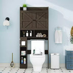 Dyonery Mueble de Almacenamiento sobre el Inodoro | Estante Organizador de Baño con Puertas Correderas, Soporte para Papel Higiénico