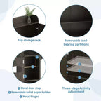 Dyonery Mueble de Almacenamiento sobre el Inodoro | Estante Organizador de Baño con Puertas Correderas, Soporte para Papel Higiénico