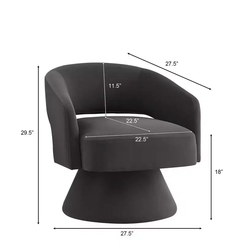 Sillones giratorios modernos Okak para dormitorio, sillones redondos tapizados en terciopelo, sillón giratorio cómodo de 360 grados con respaldo abierto