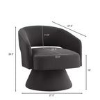 Sillones giratorios modernos Okak para dormitorio, sillones redondos tapizados en terciopelo, sillón giratorio cómodo de 360 grados con respaldo abierto