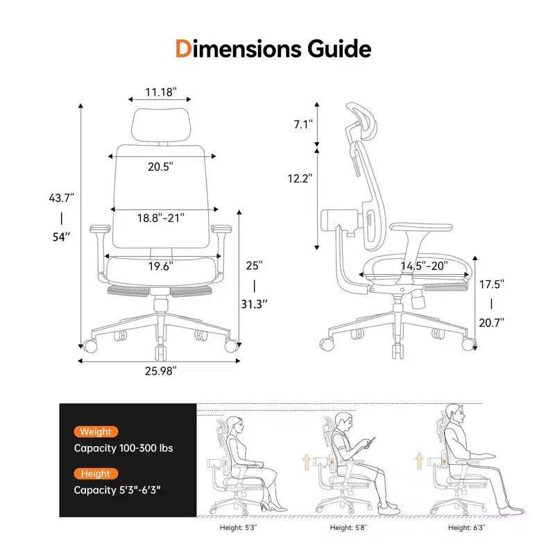 Silla ergonómica Newtral MagicH-BP con reposapiés - Silla de oficina en casa con soporte lumbar de seguimiento automático, reposabrazos 4D, profundidad y altura del asiento ajustables