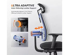 Silla ergonómica Newtral MagicH-BP con reposapiés - Silla de oficina en casa con soporte lumbar de seguimiento automático, reposabrazos 4D, profundidad y altura del asiento ajustables