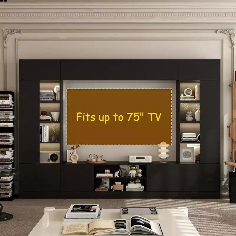 Gran centro de entretenimiento Famapy - Centro de entretenimiento de TV todo incluido: Esencial para una sala de estar estética y práctica