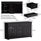 Famapy Cómoda horizontal de 5 cajones, armario de almacenamiento multifuncional, soluciones de almacenamiento para sala de estar