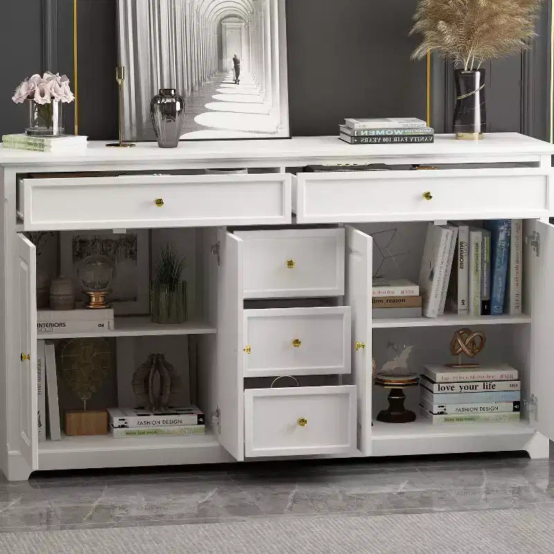 Famapy Cómoda horizontal de 5 cajones, armario de almacenamiento multifuncional, soluciones de almacenamiento para sala de estar