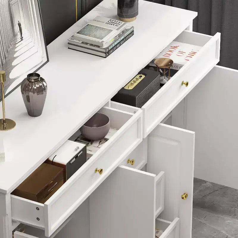 Famapy Cómoda horizontal de 5 cajones, armario de almacenamiento multifuncional, soluciones de almacenamiento para sala de estar