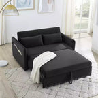 Sofá Cama MAYEERTY con USB, Cama Plegable Ajustable 3 en 1 y Bolsillo Lateral (Terciopelo)