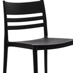 Flash Furniture Bridgeport - Juego de 2 sillas apilables para patio, para interior y exterior, con respaldo de listones, silla de resina comercial para todo tipo de clima