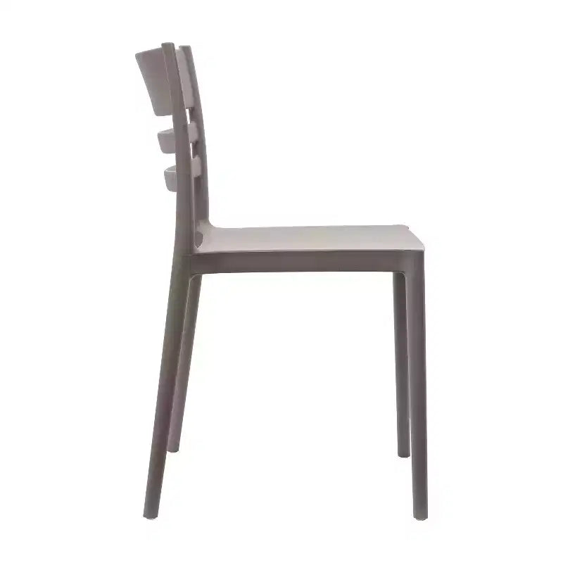 Flash Furniture Bridgeport - Juego de 2 sillas apilables para patio, para interior y exterior, con respaldo de listones, silla de resina comercial para todo tipo de clima