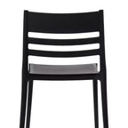 Flash Furniture Bridgeport - Juego de 2 sillas apilables para patio, para interior y exterior, con respaldo de listones, silla de resina comercial para todo tipo de clima