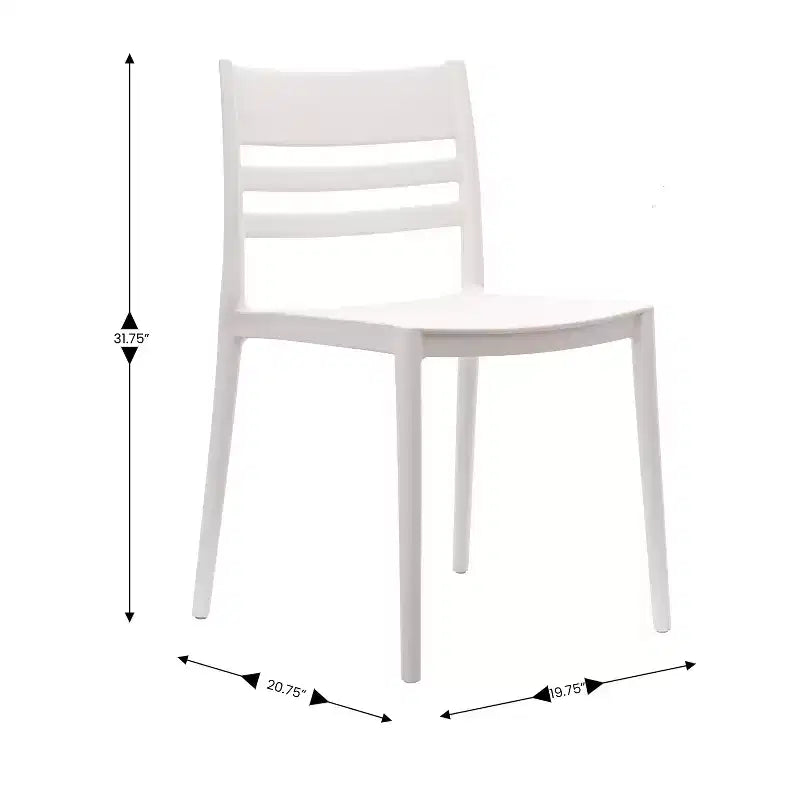 Flash Furniture Bridgeport - Juego de 2 sillas apilables para patio, para interior y exterior, con respaldo de listones, silla de resina comercial para todo tipo de clima