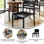 Flash Furniture Bridgeport - Juego de 2 sillas apilables para patio, para interior y exterior, con respaldo de listones, silla de resina comercial para todo tipo de clima