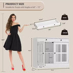 Mueble de almacenamiento para cocina, aparador bufé con 2 puertas de cristal, cajón de madera, panel trasero de MDF, mueble de barra de café moderno con estante ajustable