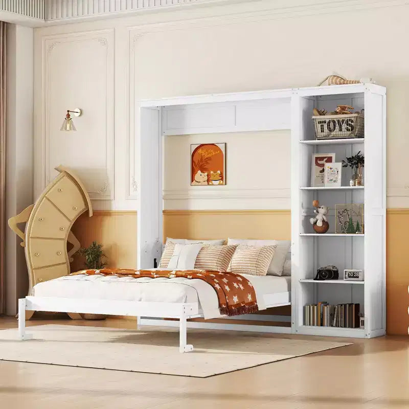 Cama de pared con estantes Whisen Murphy Bed
