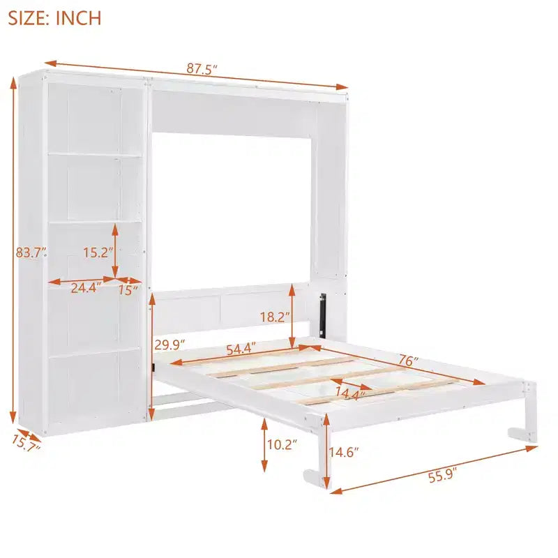 Cama de pared con estantes Whisen Murphy Bed