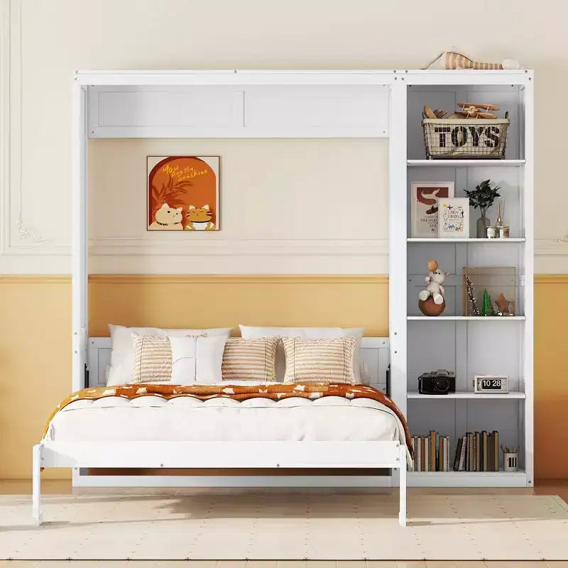 Cama de pared con estantes Whisen Murphy Bed