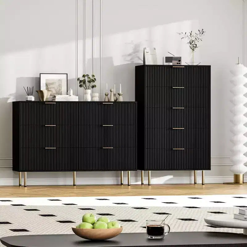 Cómoda para Dormitorio, Cómoda de 6 Cajones, Cómoda Moderna, Organizador de Cajones de Madera para Dormitorio, Sala de Estar, Pasillo, Entrada