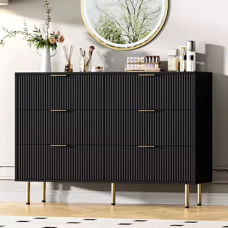 Cómoda para Dormitorio, Cómoda de 6 Cajones, Cómoda Moderna, Organizador de Cajones de Madera para Dormitorio, Sala de Estar, Pasillo, Entrada