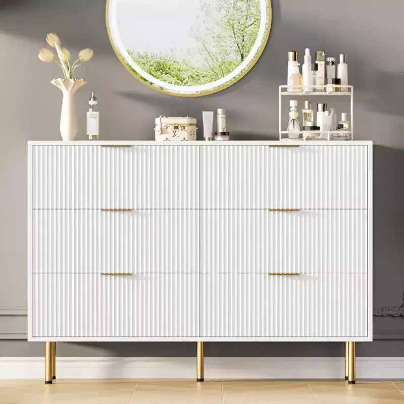 Cómoda para Dormitorio, Cómoda de 6 Cajones, Cómoda Moderna, Organizador de Cajones de Madera para Dormitorio, Sala de Estar, Pasillo, Entrada