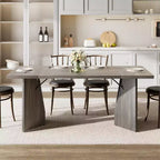 Mesa de comedor rectangular de 71 pulgadas para 6 personas, mesa de cocina rústica estilo granja con patas resistentes