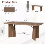 Mesa de comedor rectangular de 71 pulgadas para 6 personas, mesa de cocina rústica estilo granja con patas resistentes