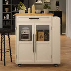 Isla de cocina de madera con ruedas y cajones, carro de cocina con armario de almacenamiento sobre ruedas, isla de carrito con encimera de madera más gruesa y 3 estantes para especias
