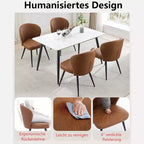 Juego de 2 sillas de comedor, sillas de cocina modernas, sillas laterales decorativas sin brazos tapizadas en piel sintética