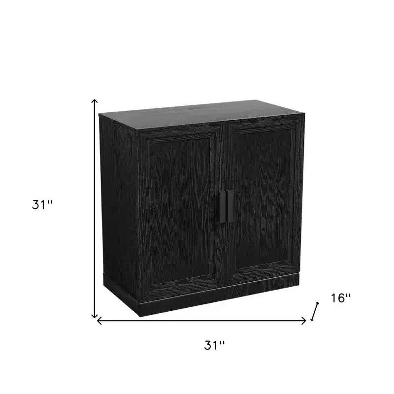HomeRoots 31 mueble decorativo negro texturizado para puerta con tres estantes