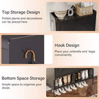 Mueble Zapatero Whizmax de 2 Cajones, Organizador Independiente para Entrada con Puertas Abatibles, Patas Metálicas, Zapatero Estrecho para Almacenamiento con Separación en Seco/Húmedo