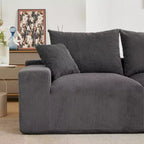Sofá seccional extragrande en forma de L de 279 cm, sofá seccional Cloud con chaise longue y cojines, sofá de espuma sin estructura de pana suave para salas de estar, apartamentos, dormitorios