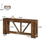 Mesa consola larga Lantine de 70.9 pulgadas, mesa de sofá de 2 niveles estilo rústico para detrás del sofá, consola de entrada grande con almacenamiento para pasillo, vestíbulo
