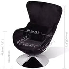 vidaXL Sillón tapizado giratorio Accent para sala de estar y dormitorio - Negro