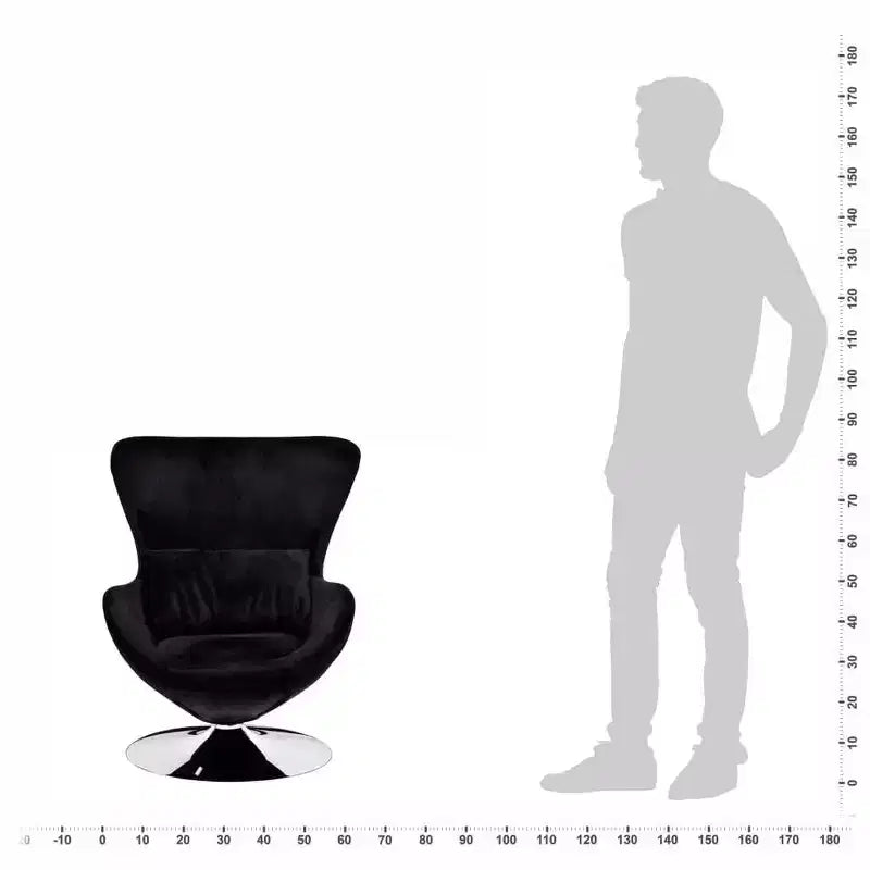 vidaXL Sillón tapizado giratorio Accent para sala de estar y dormitorio - Negro