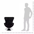 vidaXL Sillón tapizado giratorio Accent para sala de estar y dormitorio - Negro