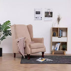 VidaXL Sillón Reclinable en Tela Crema - Cómodo Sillón Reclinable Ajustable con Suave Acolchado de Esponja y Patas de Madera Robustas para Salón - Blanco