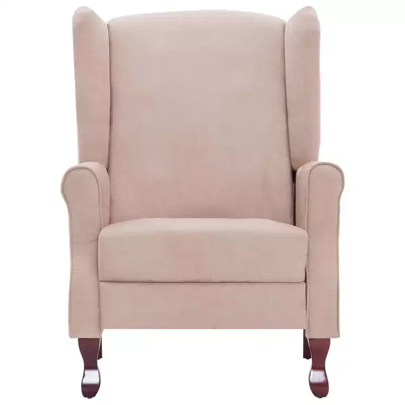 VidaXL Sillón Reclinable en Tela Crema - Cómodo Sillón Reclinable Ajustable con Suave Acolchado de Esponja y Patas de Madera Robustas para Salón - Blanco
