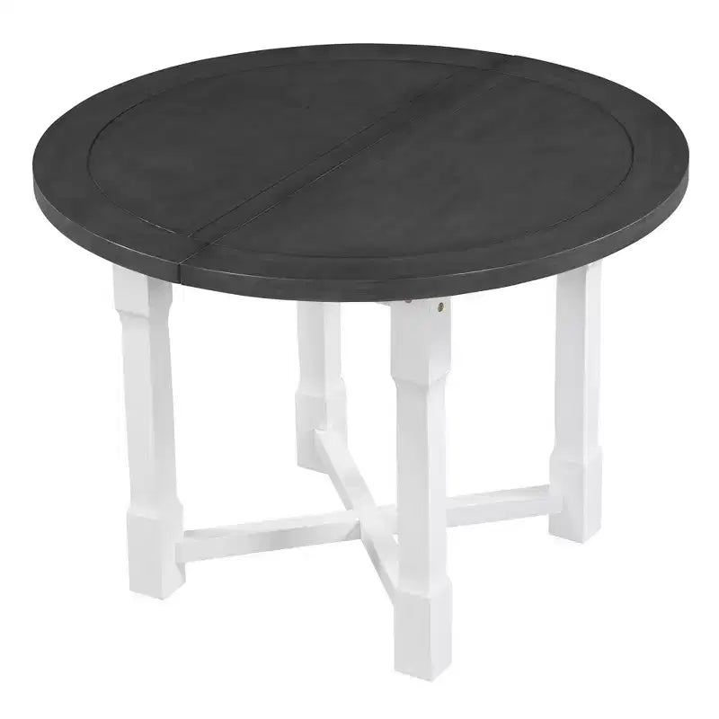 Mesa de cocina estilo casa de campo Merax con extensión extraíble y sillas tapizadas