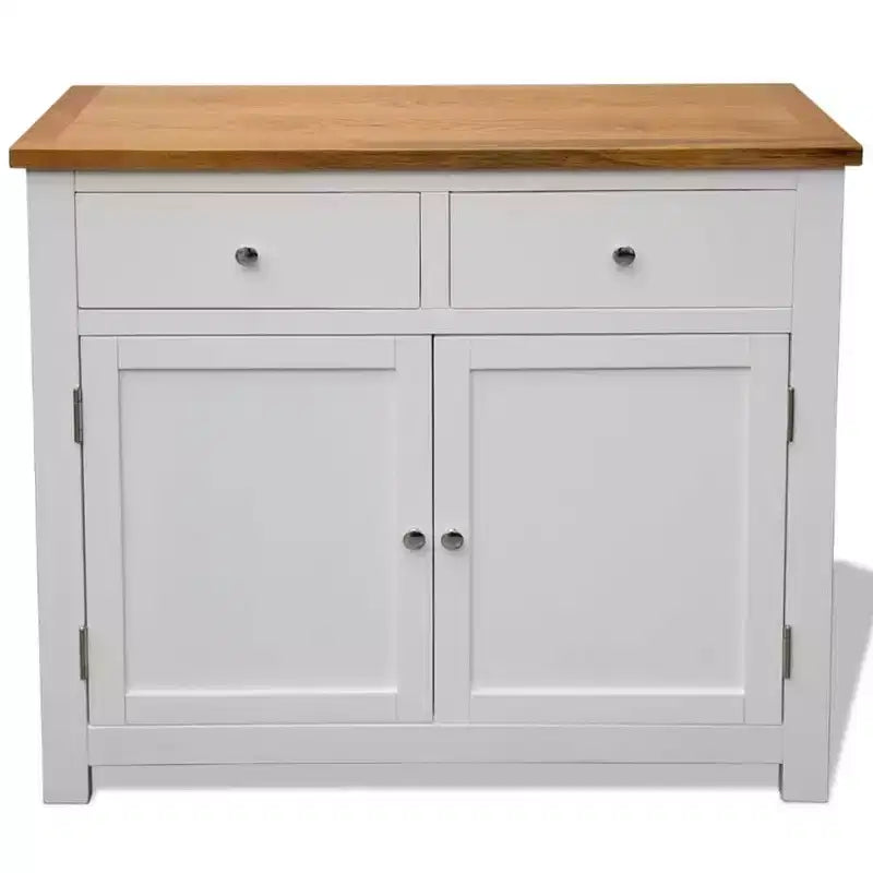 Aparador vidaXL 35.4x13.2x32.7 cm Madera maciza de roble