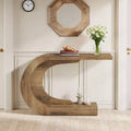 MAYEERTY Elegant C-Shape Hallway Table, Multi-Use Console/Sofa/Entryway Accent Table