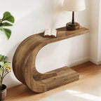 MAYEERTY Mesa elegante en forma de C para pasillo, consola multiusos/mesa auxiliar de sofá/mesa de acento para entrada