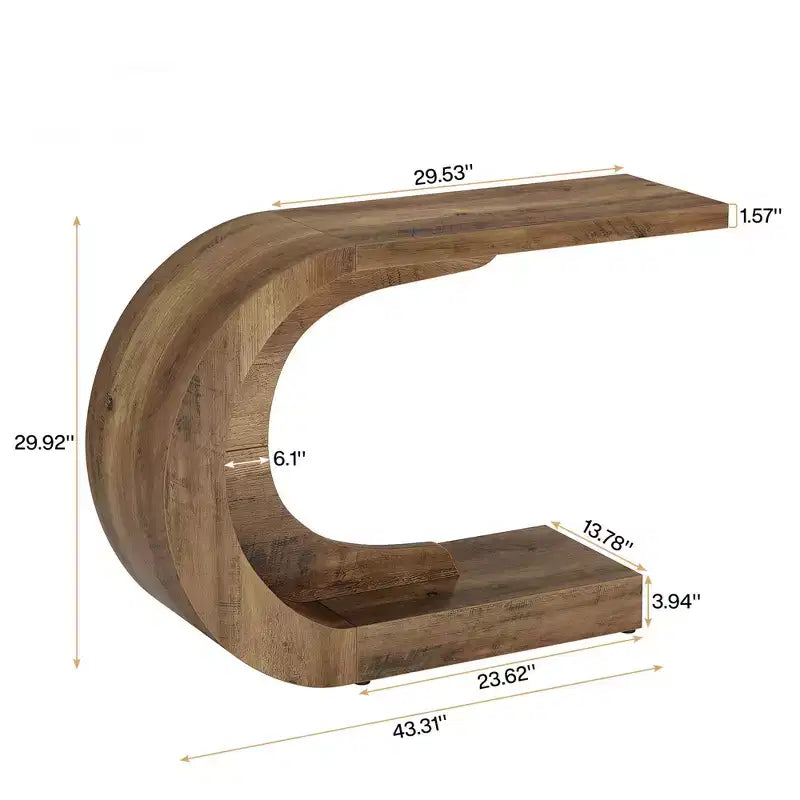 MAYEERTY Mesa elegante en forma de C para pasillo, consola multiusos/mesa auxiliar de sofá/mesa de acento para entrada